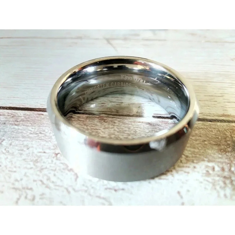 Silver Matte Tungsten Carbide Ring - Size 7 - 6mm wide